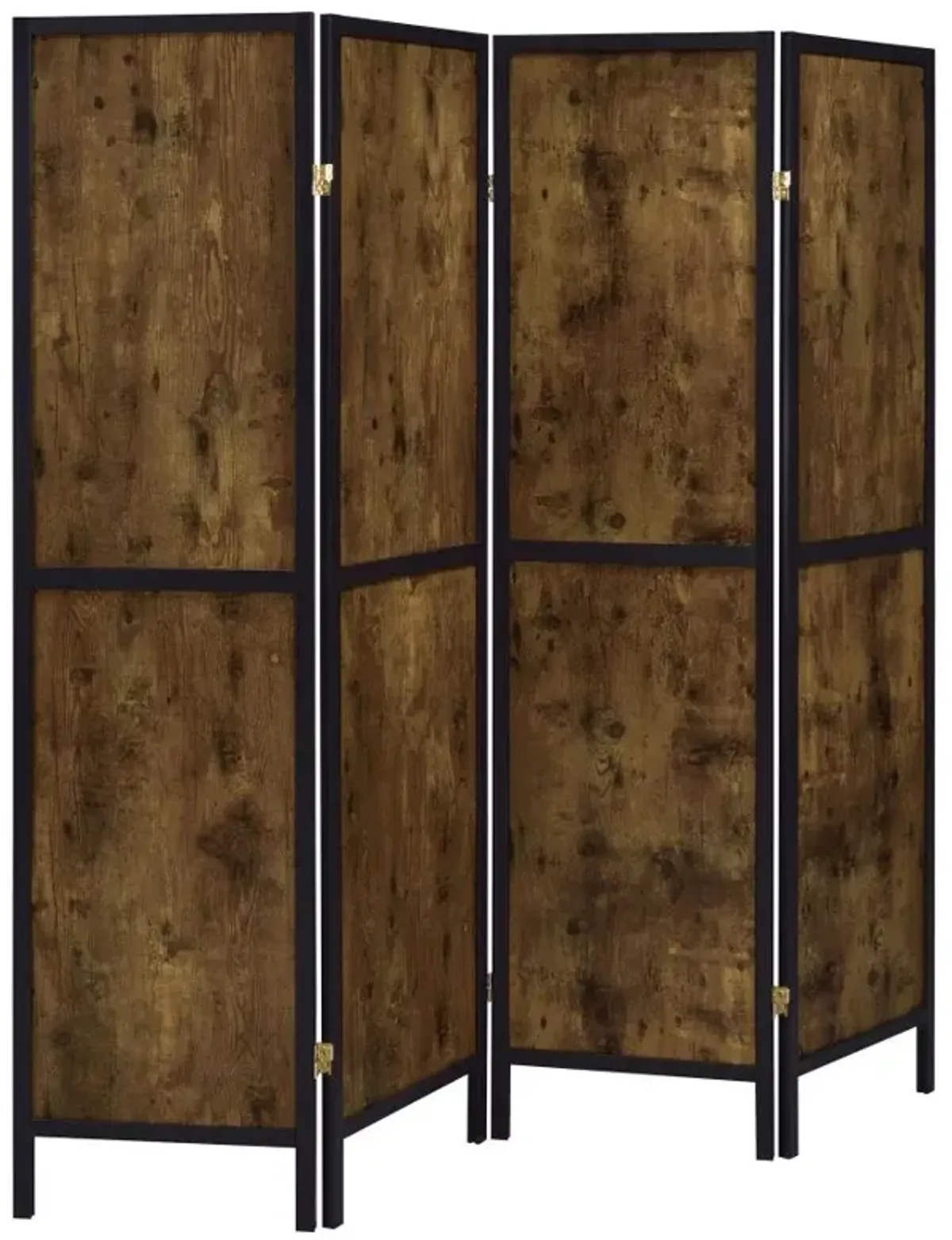 Deepika 4-panel Folding Screen Antique Nutmeg and Black