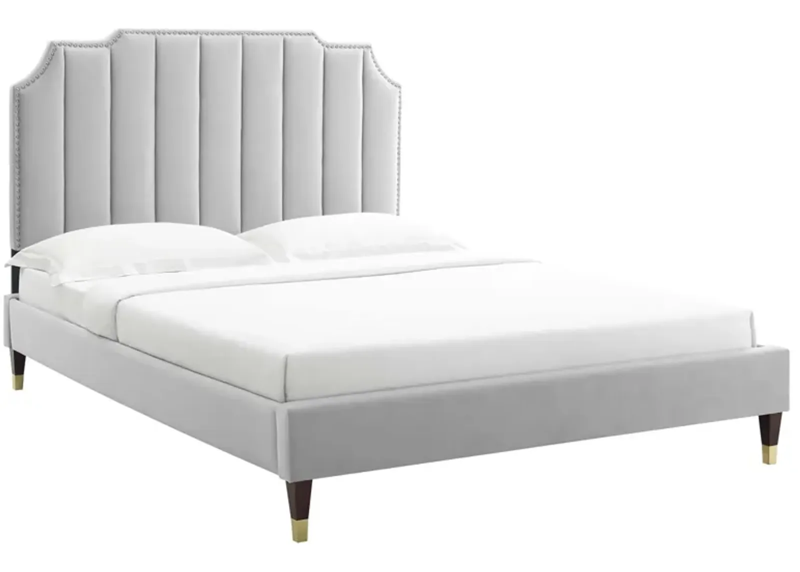 Colette Full Performance Velvet Platform Bed