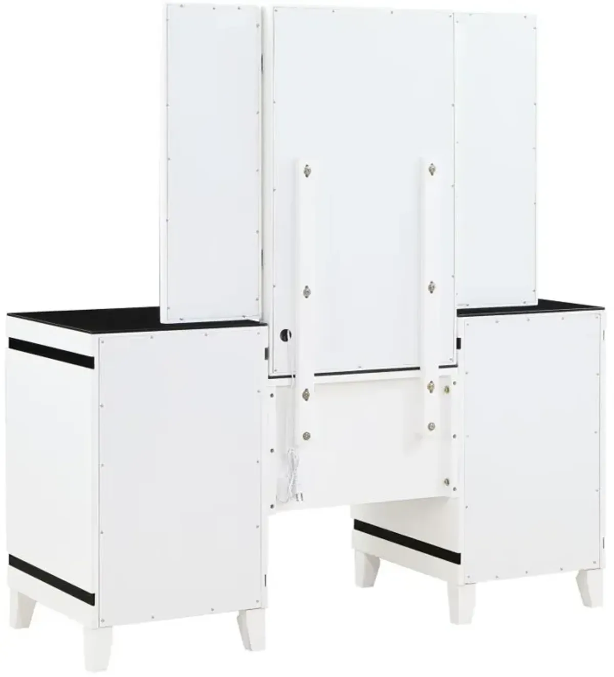 Talei 6-drawer Vanity Set with Hollywood Lighting Black and White