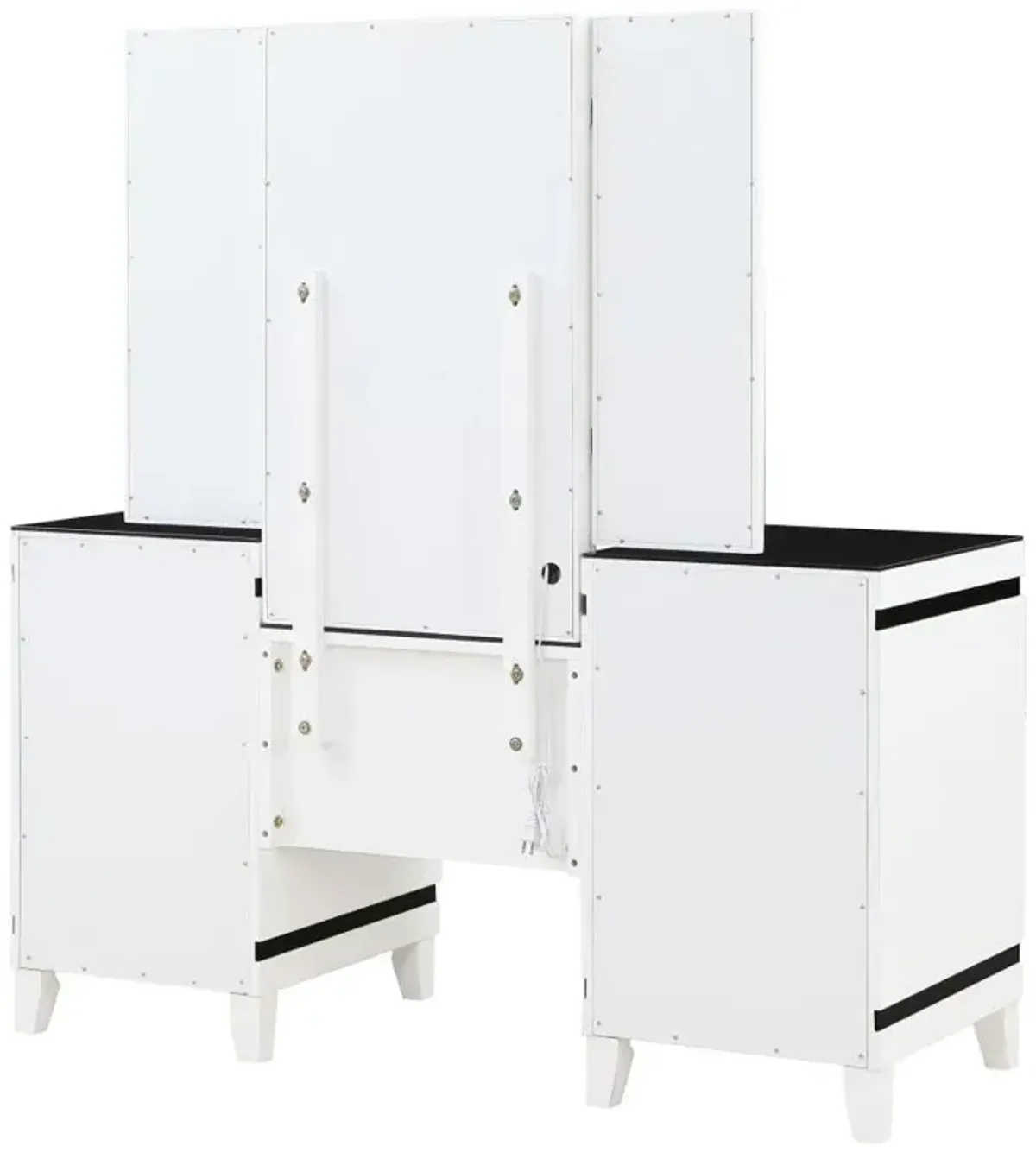 Talei 6-drawer Vanity Set with Hollywood Lighting Black and White