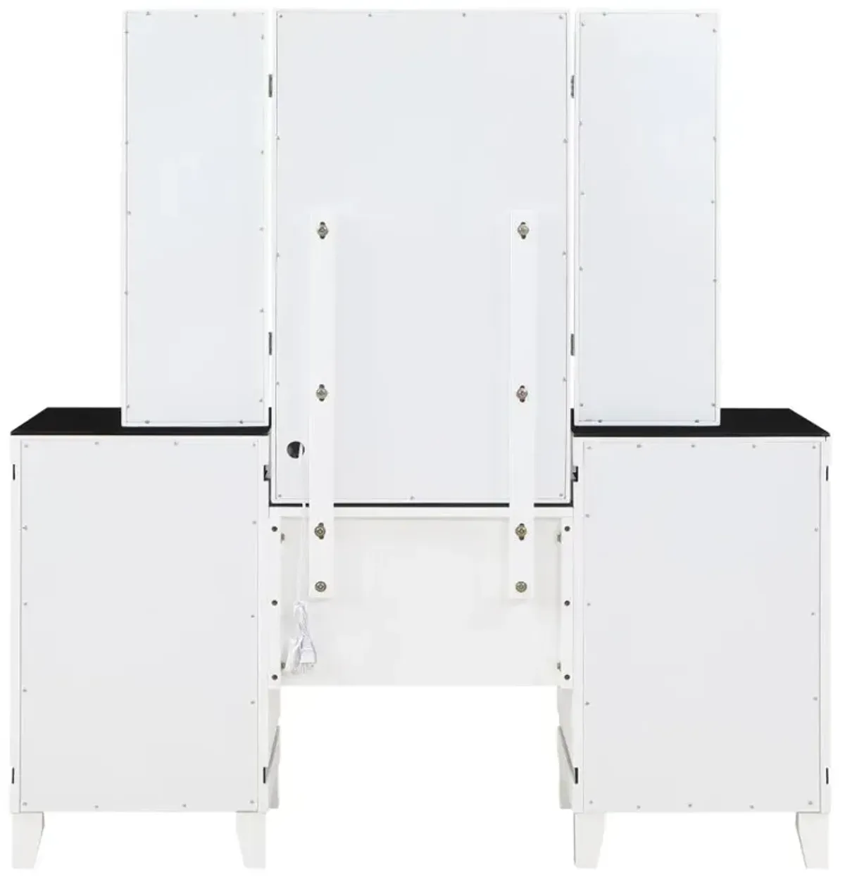 Talei 6-drawer Vanity Set with Hollywood Lighting Black and White