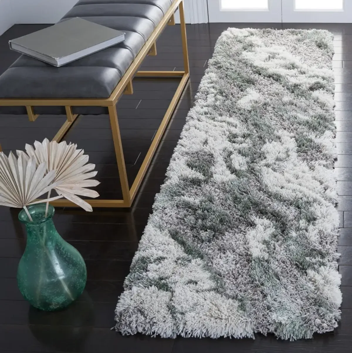 HORIZON SHAG 890 GREY  2' x 21' Runner Rug