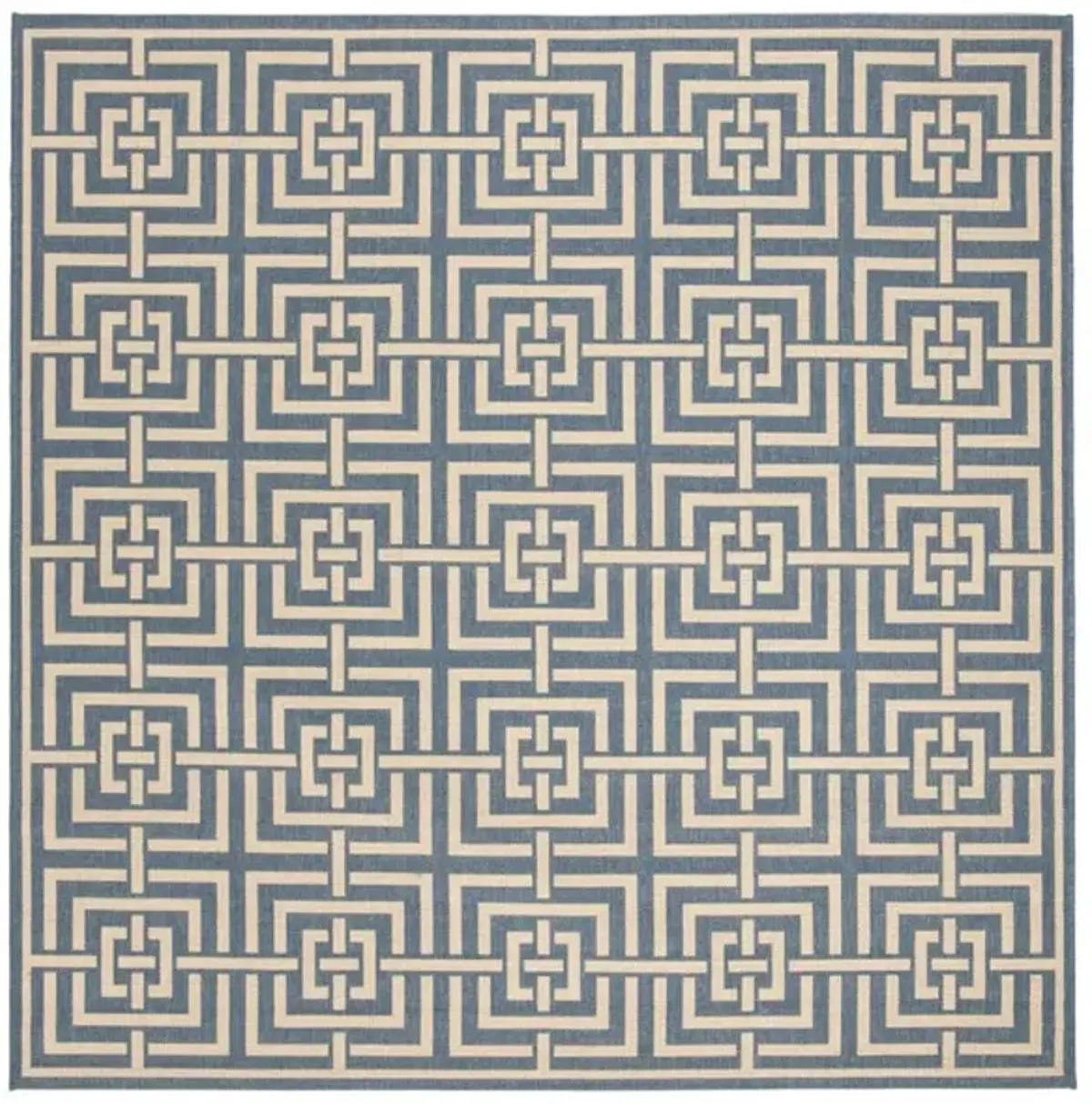 LINDEN 128 Collection LND128M-6SQ Blue / Creme 6'-7" X 6'-7" Square