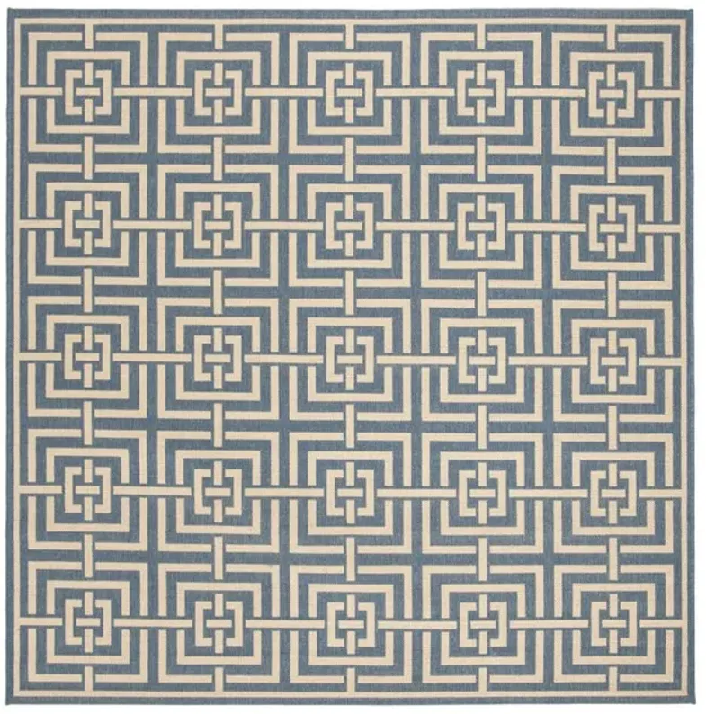 LINDEN 128 Collection LND128M-6SQ Blue / Creme 6'-7" X 6'-7" Square