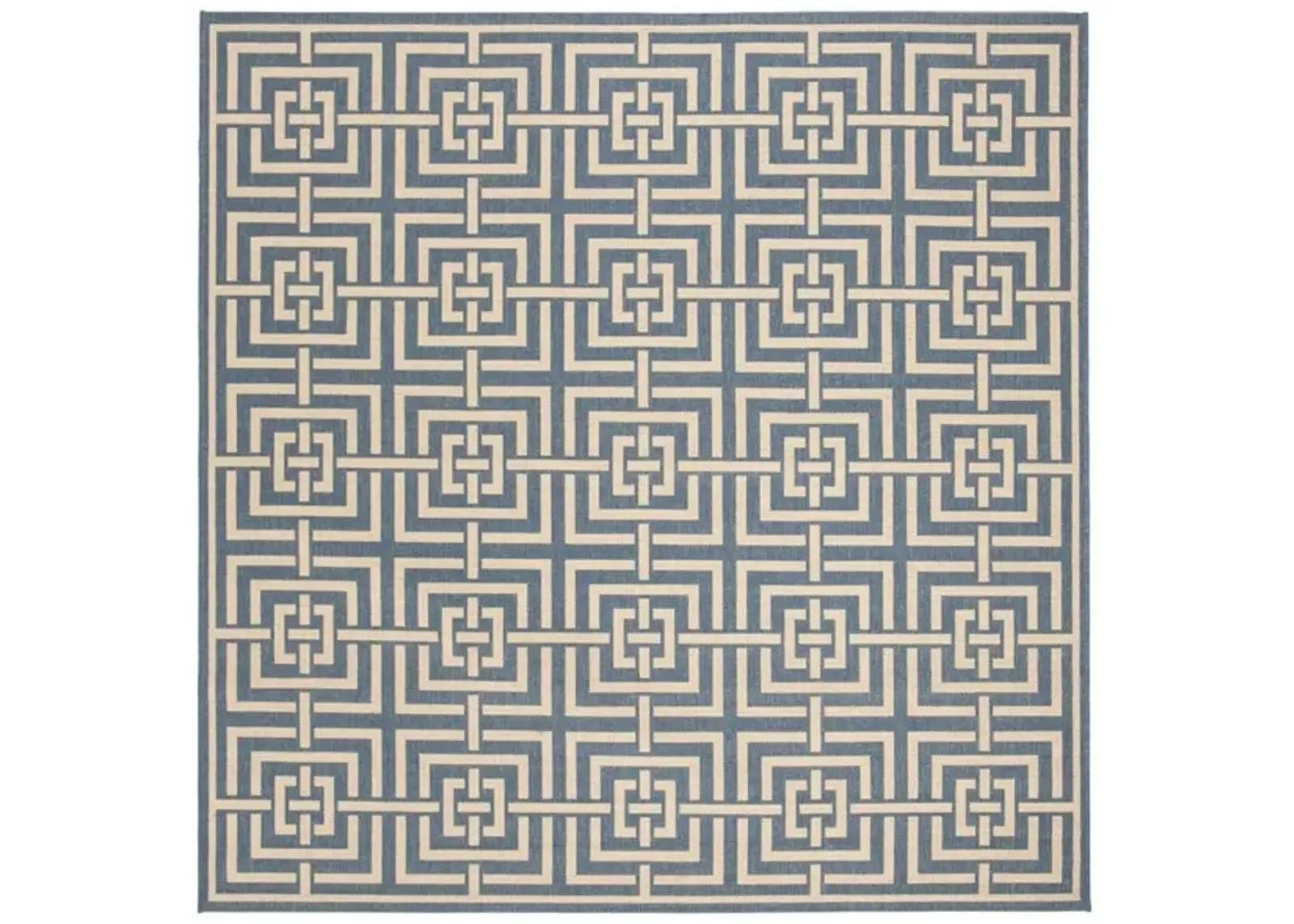 LINDEN 128 Collection LND128M-6SQ Blue / Creme 6'-7" X 6'-7" Square