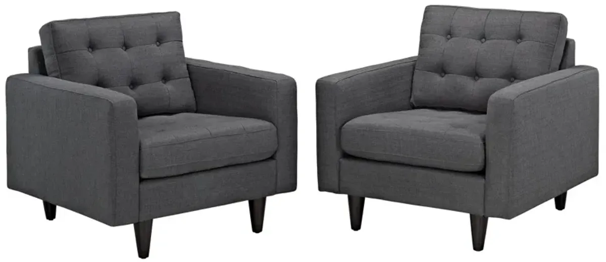 Empress Armchair Upholstered Fabric Set of 2