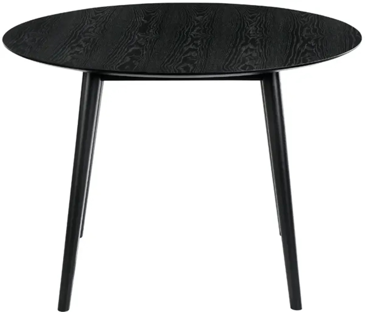 Arcadia and Talulah 42" Round Grey and Black Wood 5 Piece Dining Set
