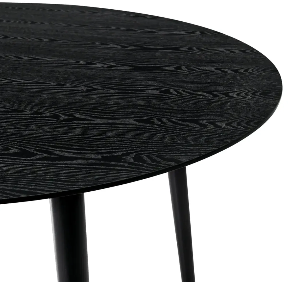 Arcadia and Talulah 42" Round Grey and Black Wood 5 Piece Dining Set