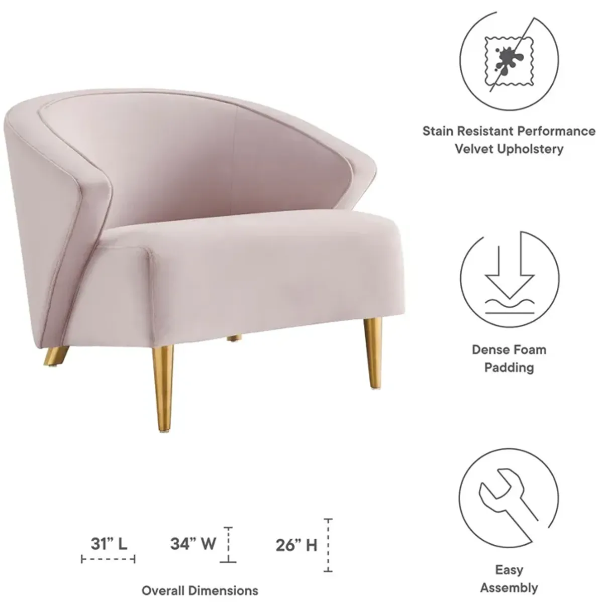 Odyssey Performance Velvet Armchair