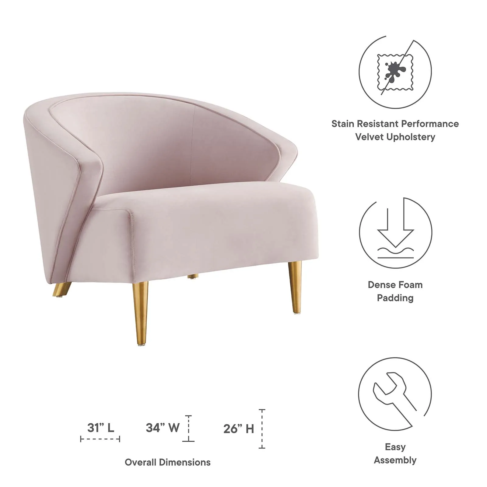 Odyssey Performance Velvet Armchair