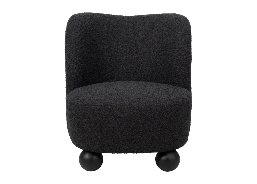 Ball-foot Accent Chair, Black