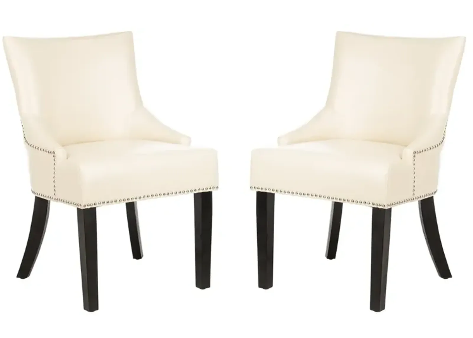 LOTUS 19''H KD SIDE CHAIR (SET OF 2) - SILVER NAIL HEADS