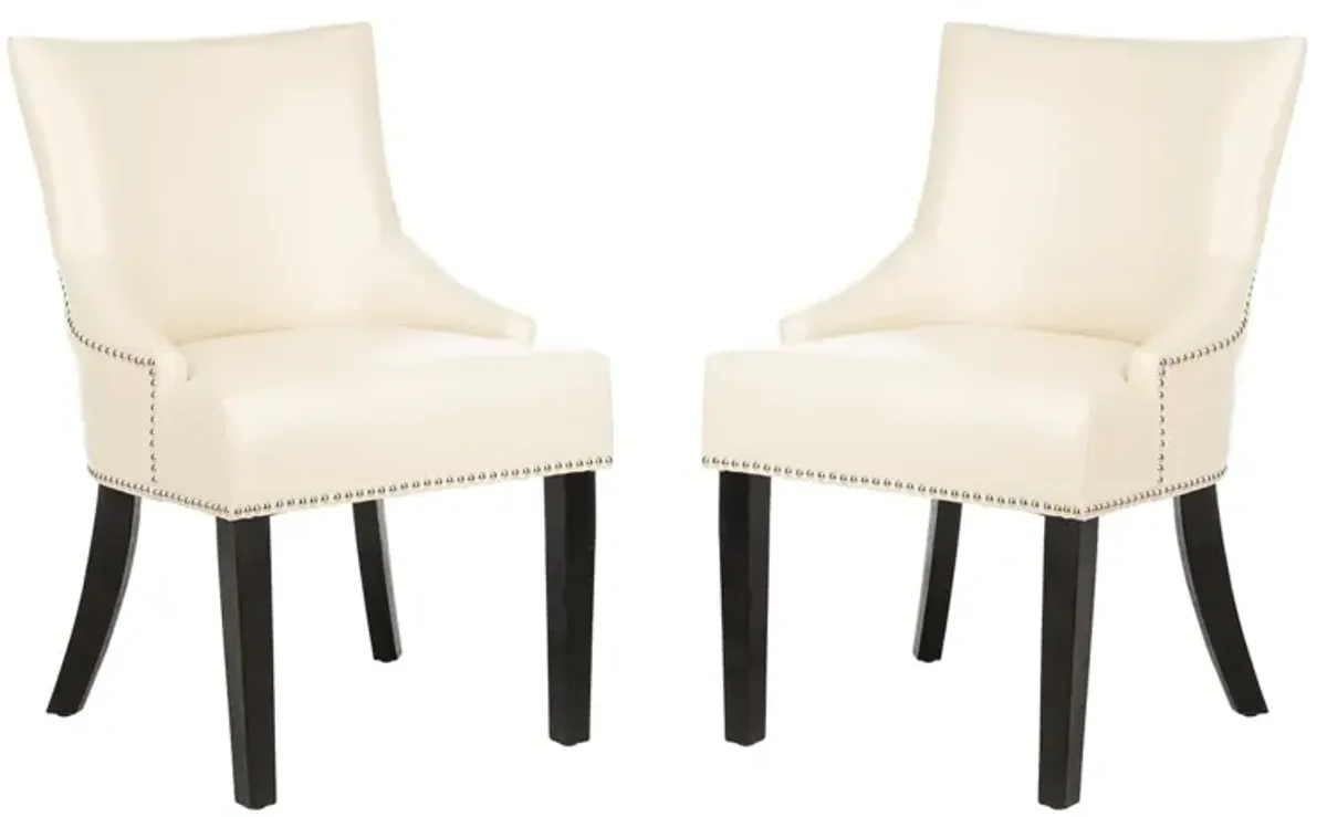 LOTUS 19''H KD SIDE CHAIR (SET OF 2) - SILVER NAIL HEADS