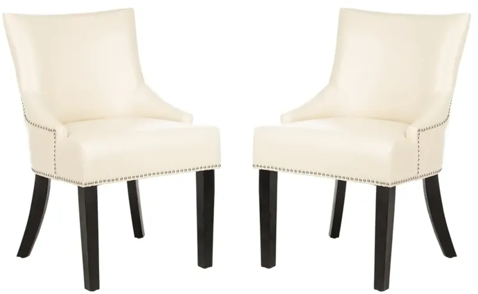 LOTUS 19''H KD SIDE CHAIR (SET OF 2) - SILVER NAIL HEADS