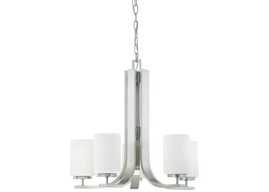 Pendenza 23.5" Wide 5-Light Chandelier - Brushed Nickel