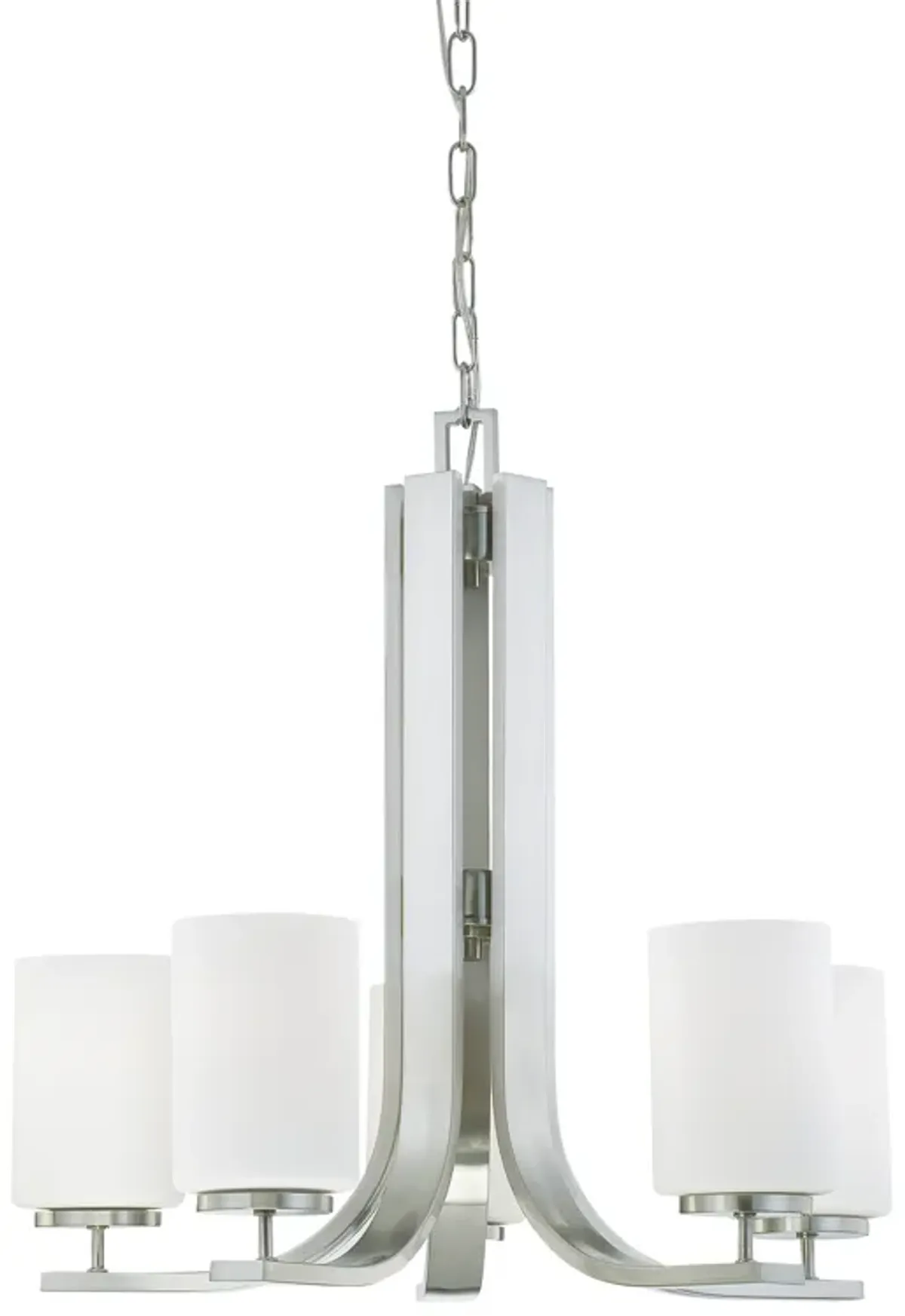 Pendenza 23.5" Wide 5-Light Chandelier - Brushed Nickel