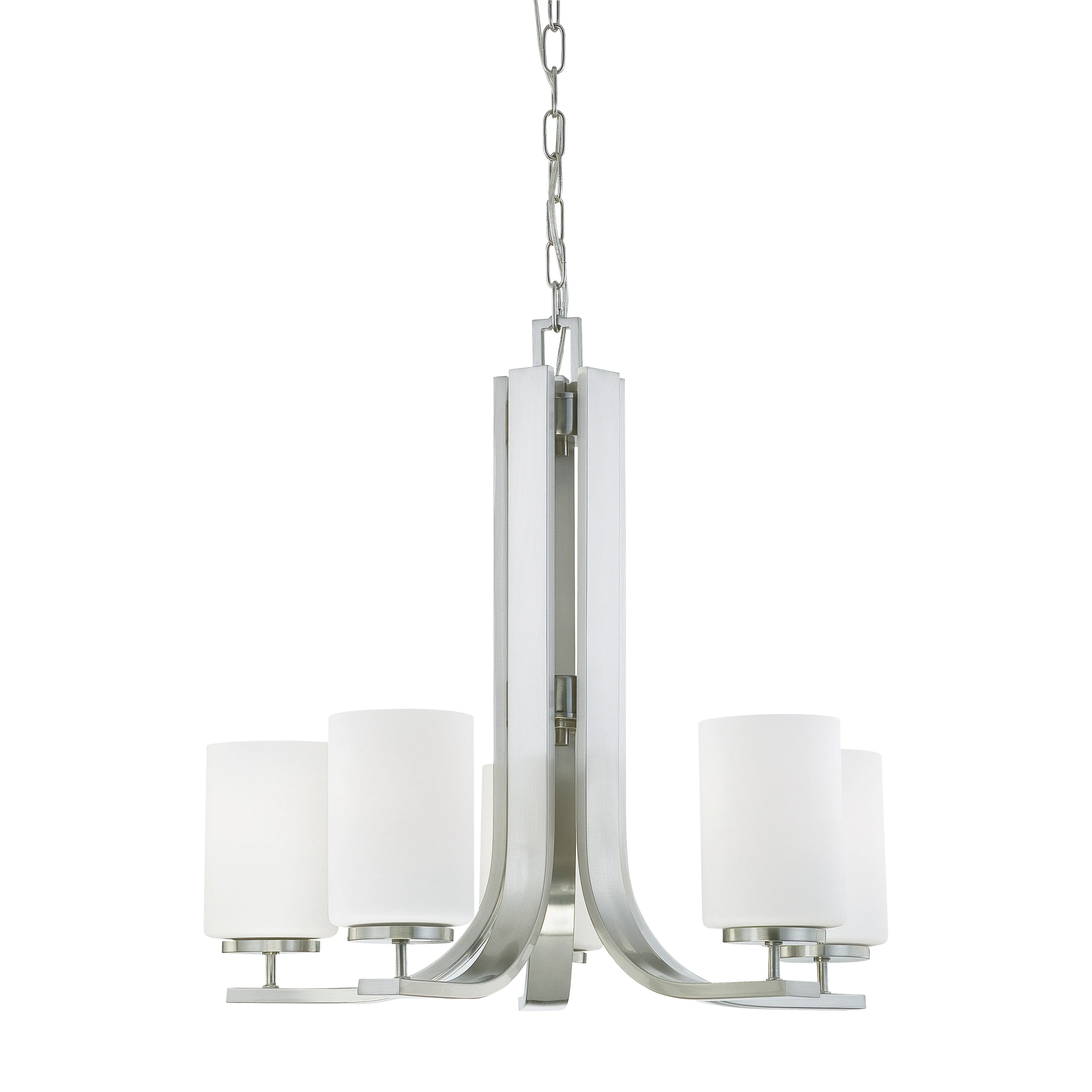 Pendenza 23.5" Wide 5-Light Chandelier - Brushed Nickel