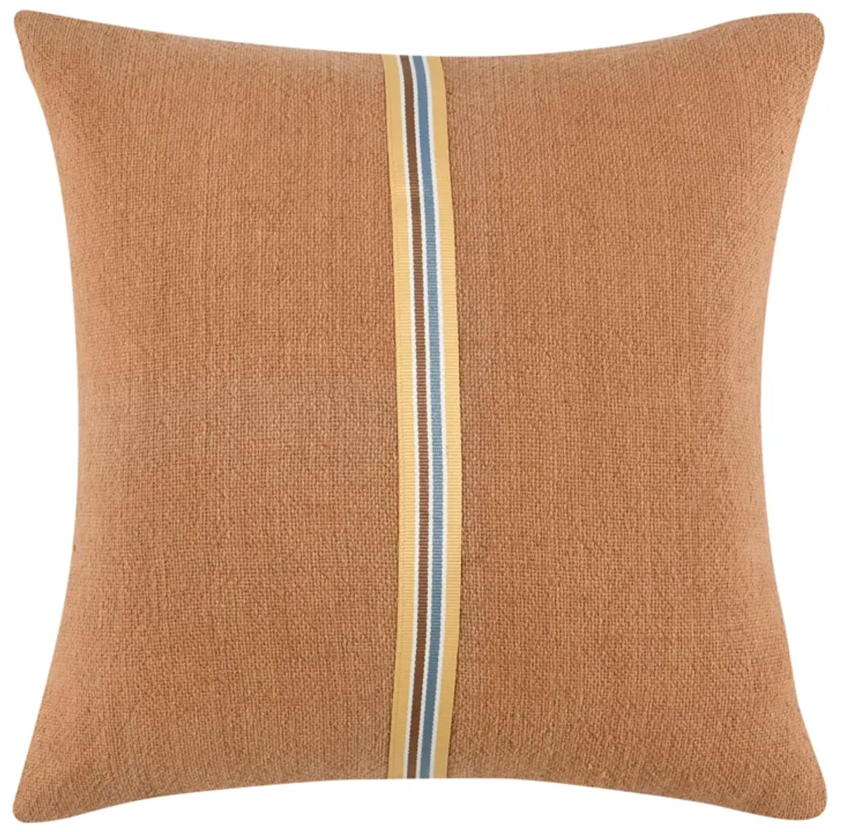 Rowland 22" Cotton Linen Blend Throw Pillow, Hazel Brown