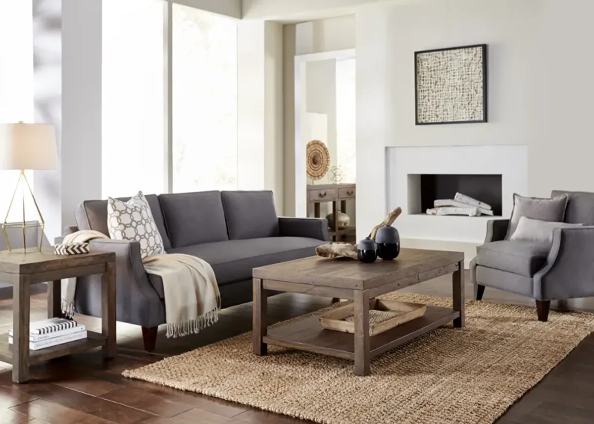 Craster Reclaimed Wood Rectangular Coffee Table In Smoky Taupe