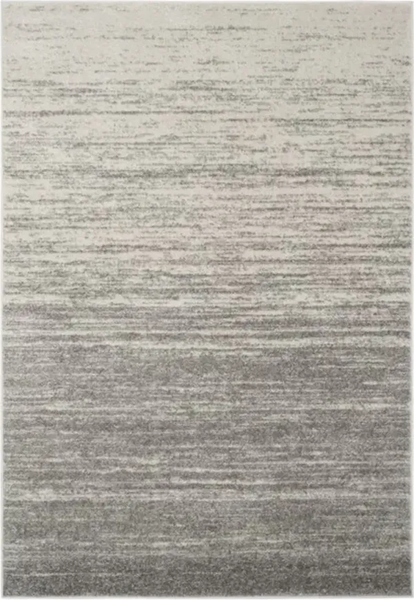 Adirondack Contemporary Light Grey / Grey 4' X 4' Round Powerloomed Rug