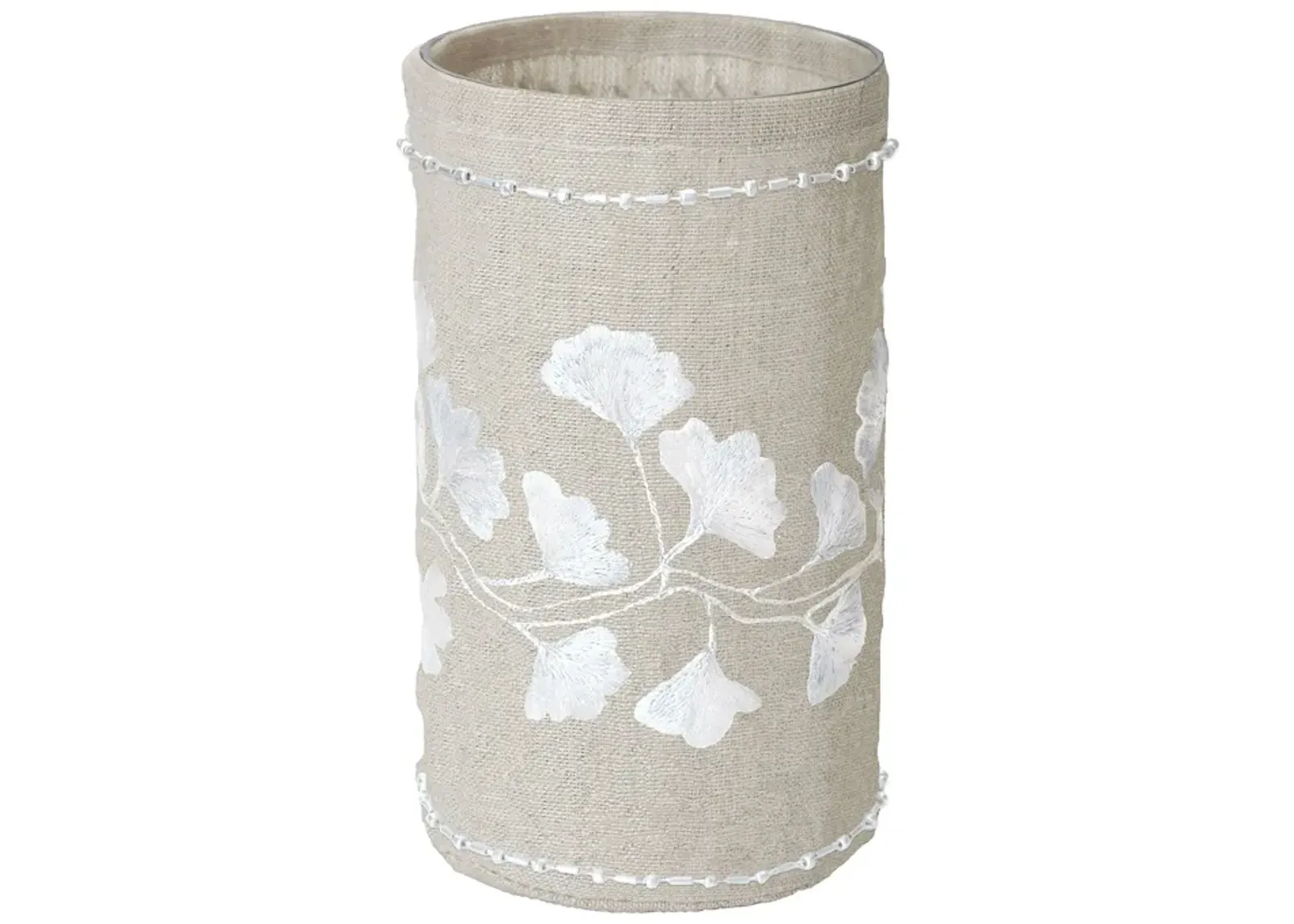 Ginkgo Votive with Silver Stitching - Large