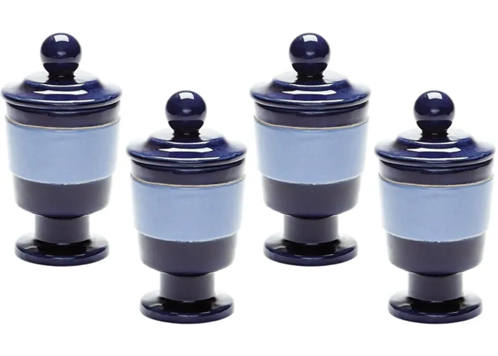 Navy and Denim Polar Filled Votives (Set of 4)