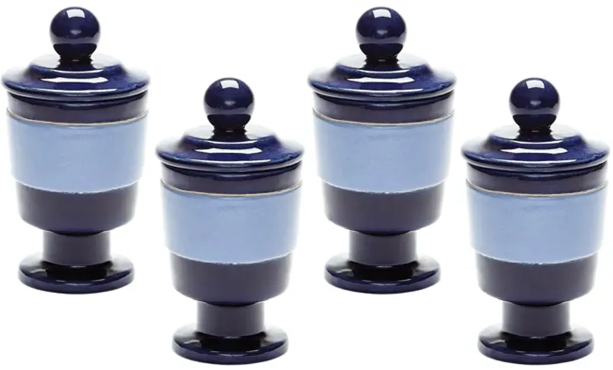 Navy and Denim Polar Filled Votives (Set of 4)