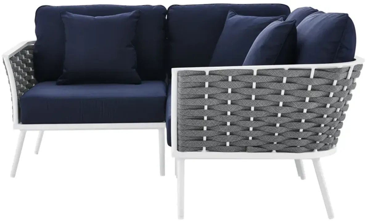 Stance Outdoor Patio Aluminum Small Sectional Sofa