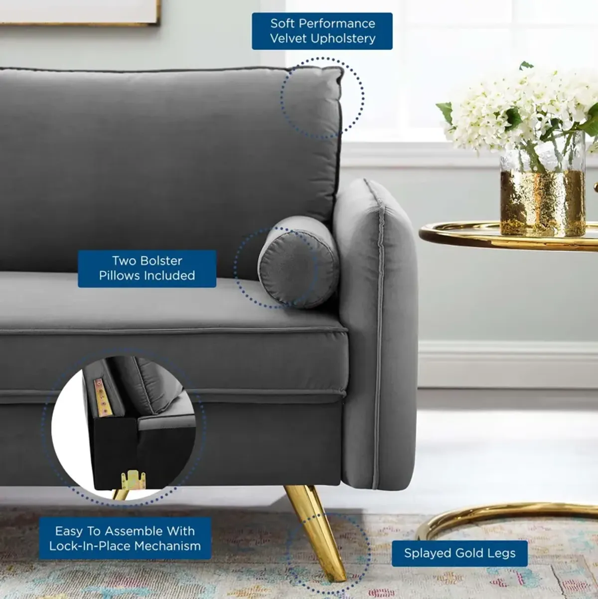 Revive Performance Velvet Sofa