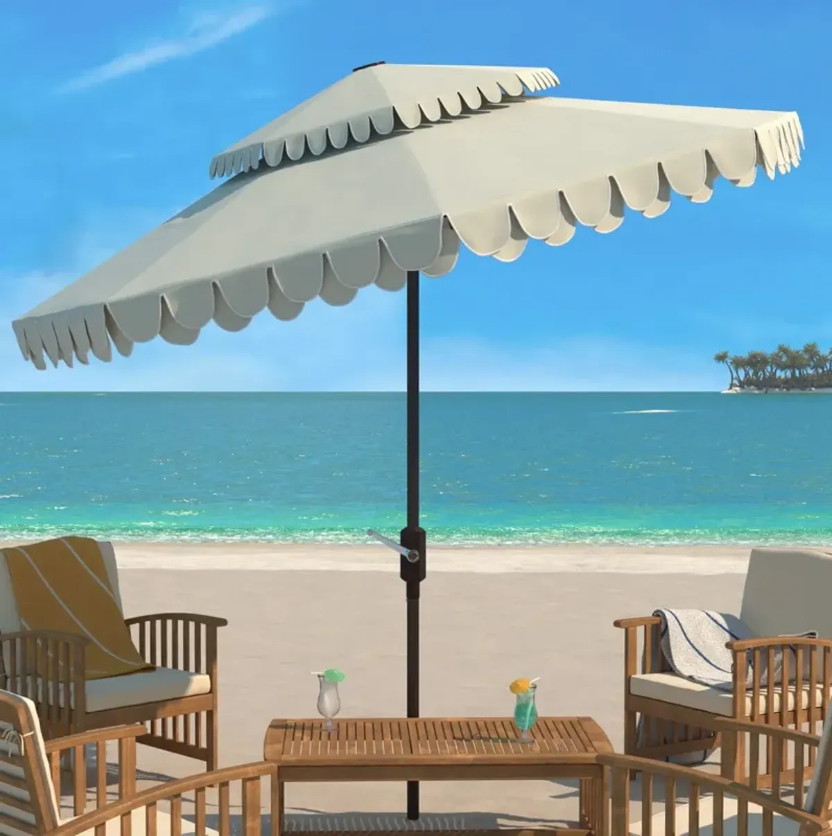 Elegant Valance Double Top Umbrella