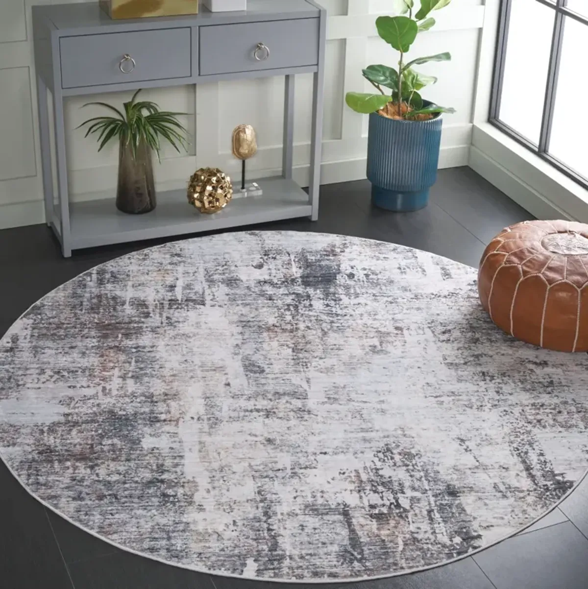 SANTA MONICA 318 BEIGE  6' x 6' Round Round Rug