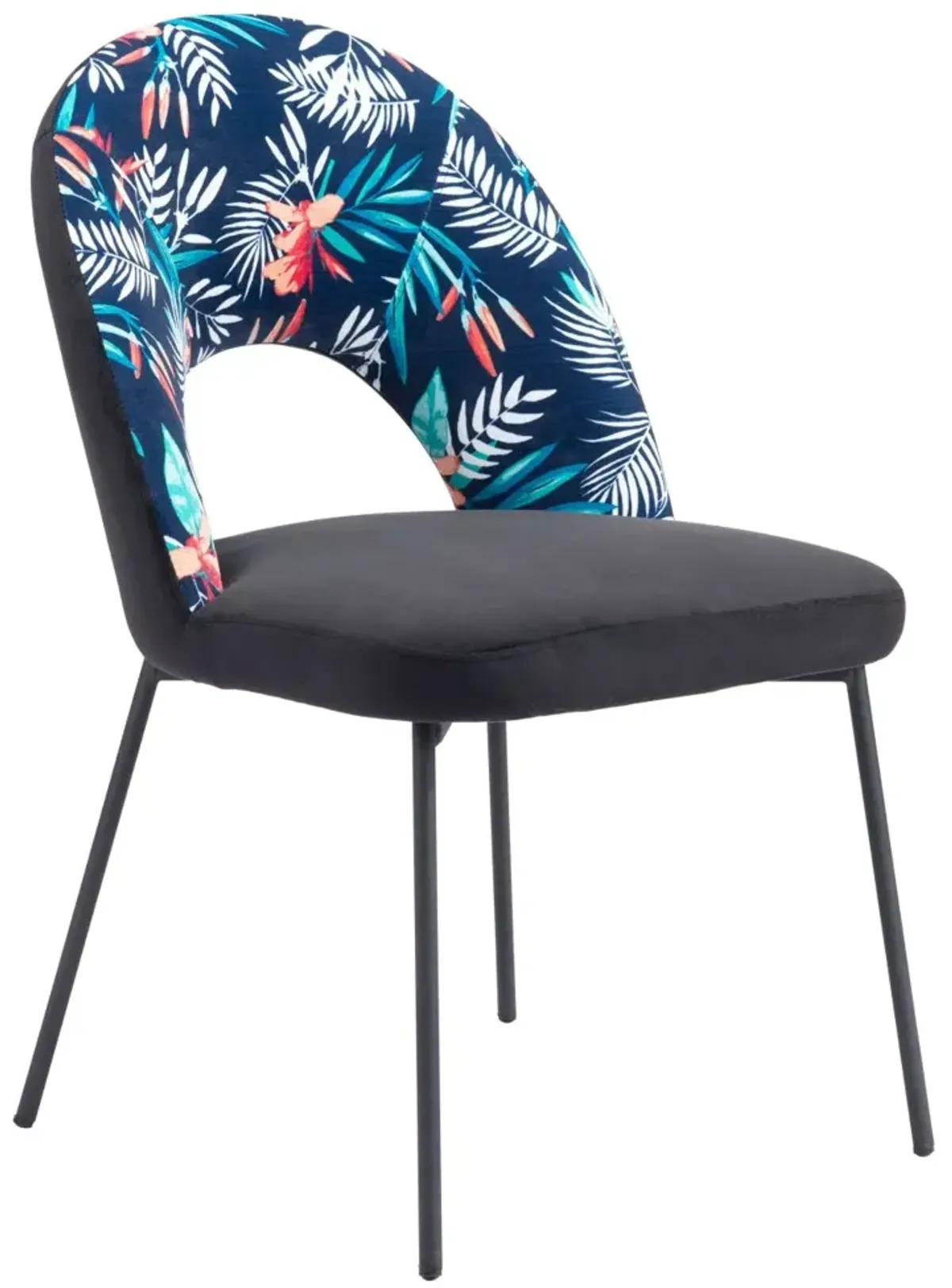 Merion Dining Chair (Set of 2) Multicolor Print & Black