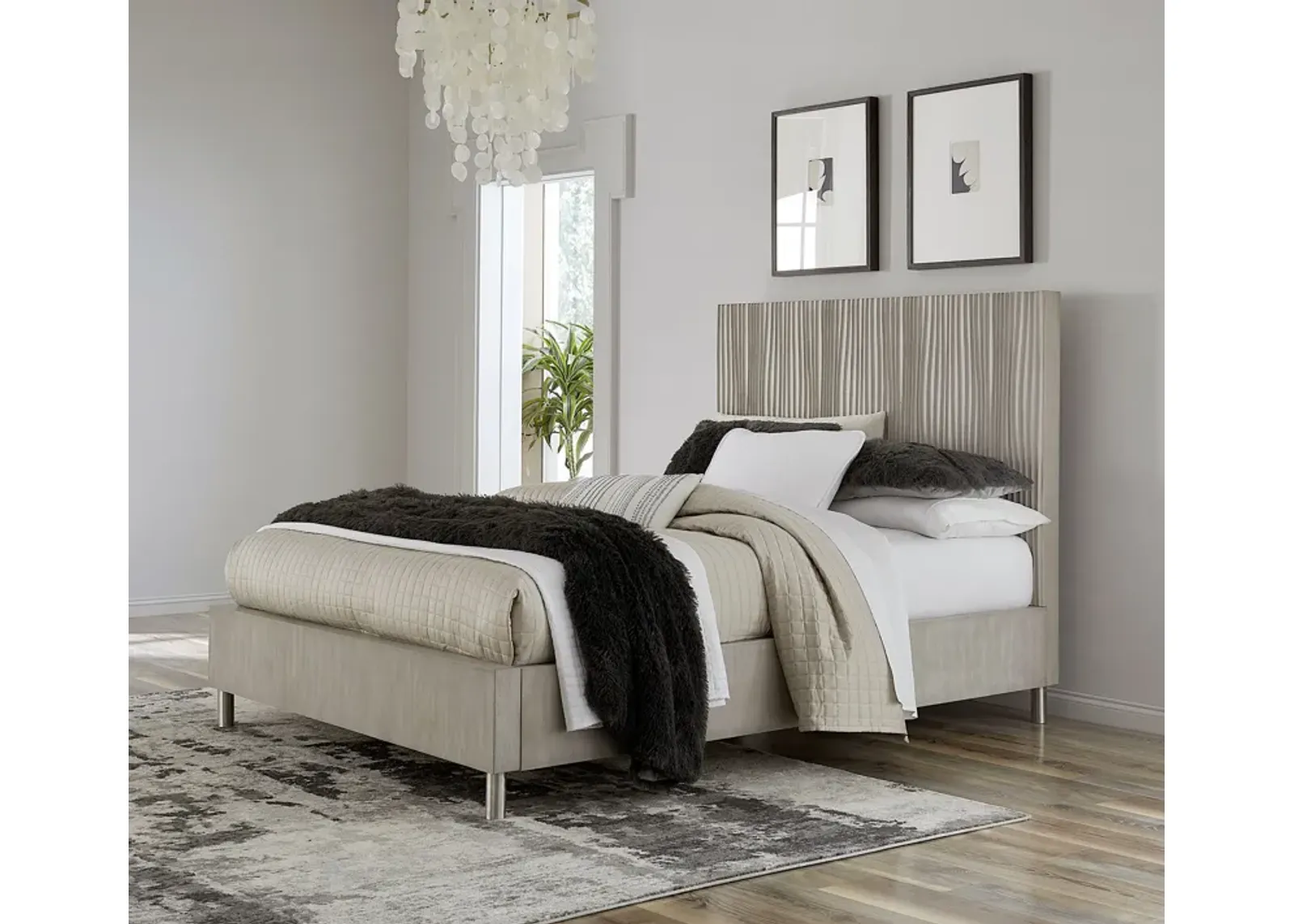 Argento King Bed in Misty Grey