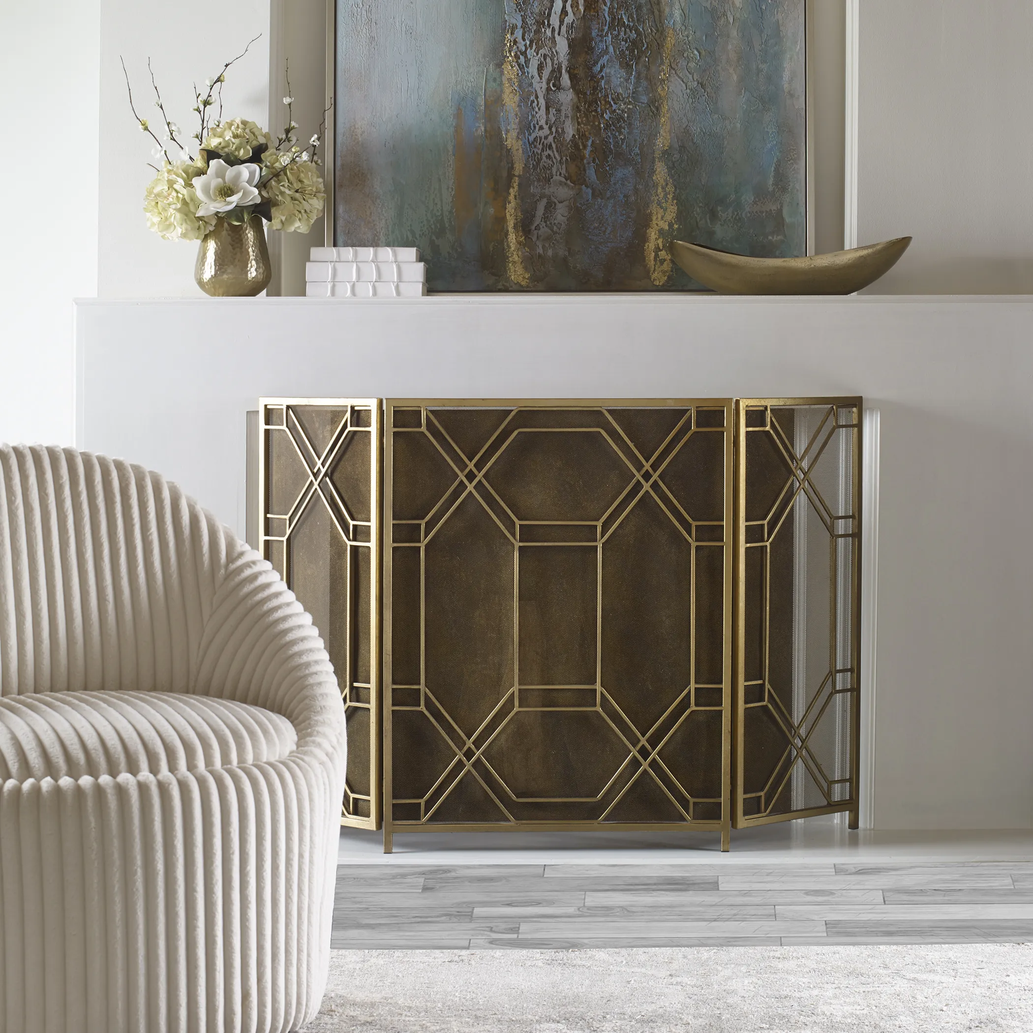 Rosen Gold Fireplace Screen