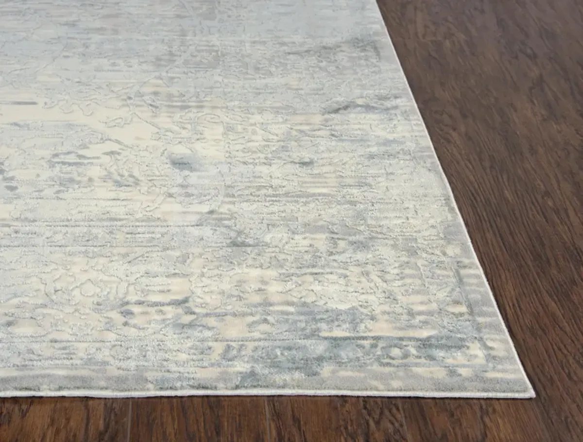 Chelsea Gray/Cream Vine/Scroll Polyester 2'7" x 9'6" Runner Rug