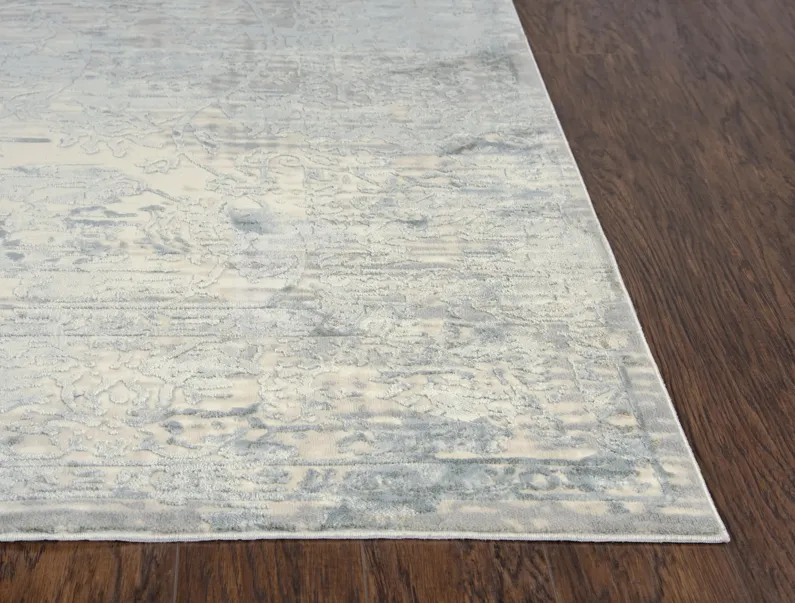 Chelsea Gray/Cream Vine/Scroll Polyester 2'7" x 9'6" Runner Rug