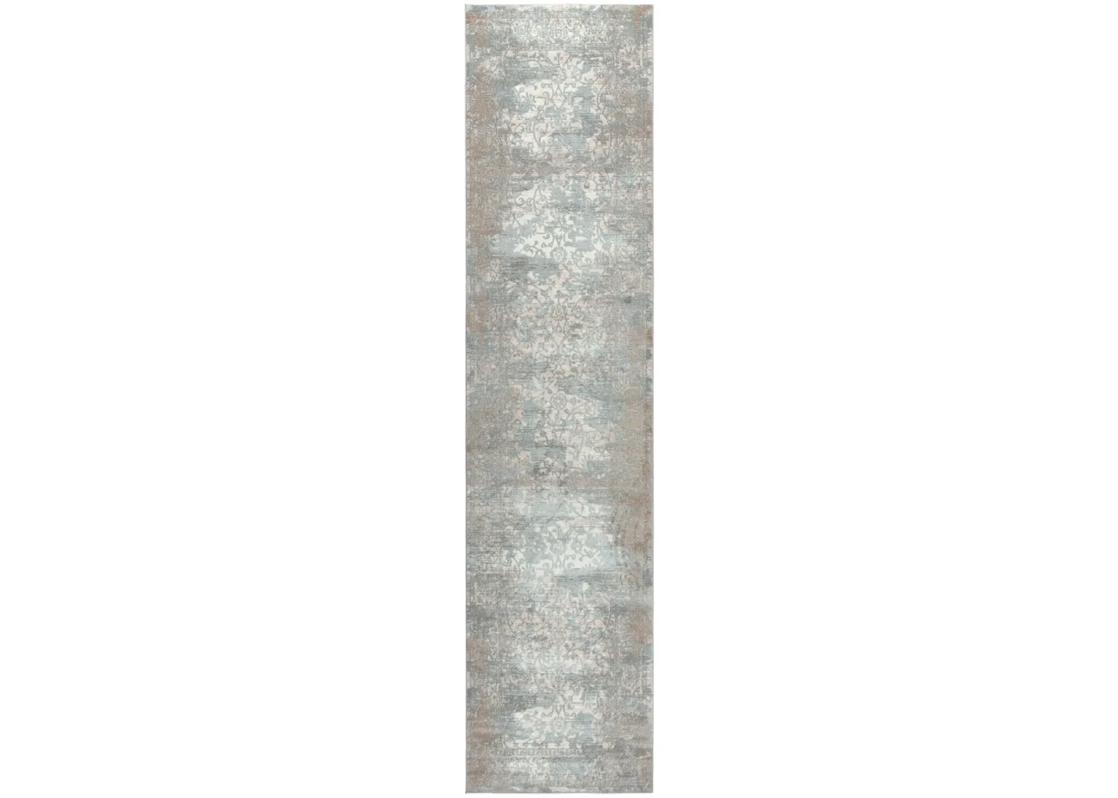 Chelsea Gray/Cream Vine/Scroll Polyester 2'7" x 9'6" Runner Rug