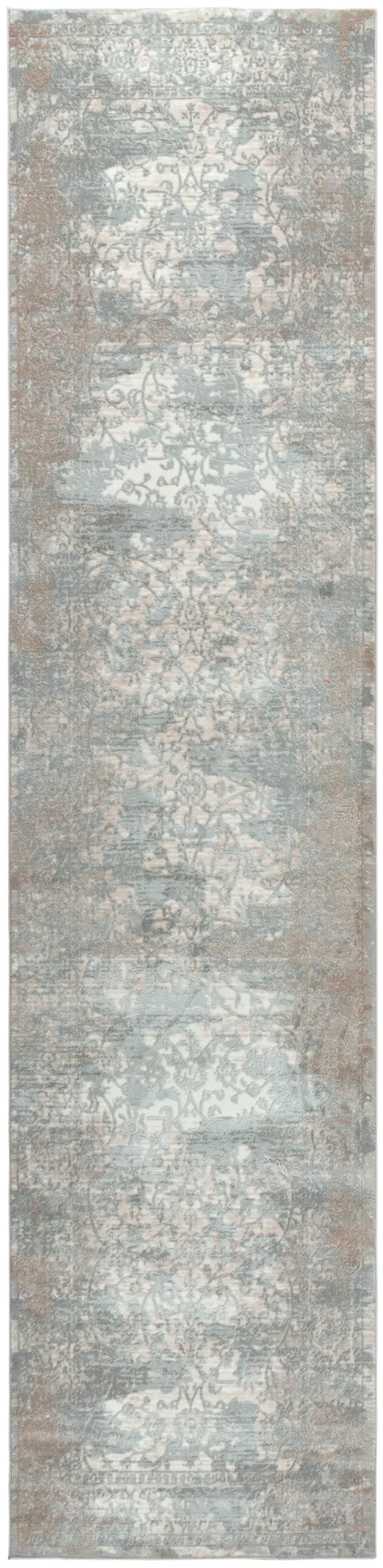 Chelsea Gray/Cream Vine/Scroll Polyester 2'7" x 9'6" Runner Rug