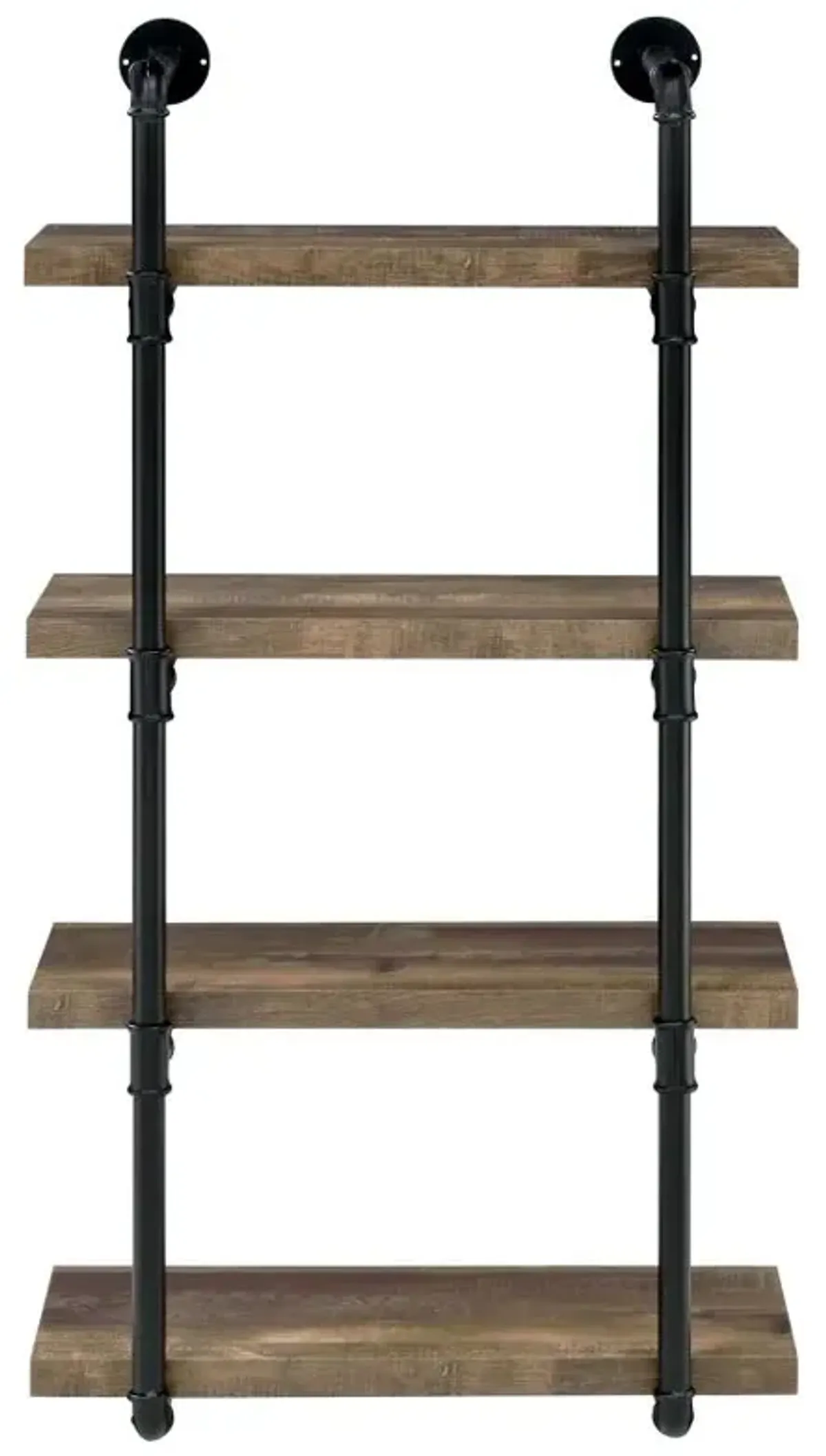 Elmcrest 24-inch Wall Shelf Black and Rustic Oak