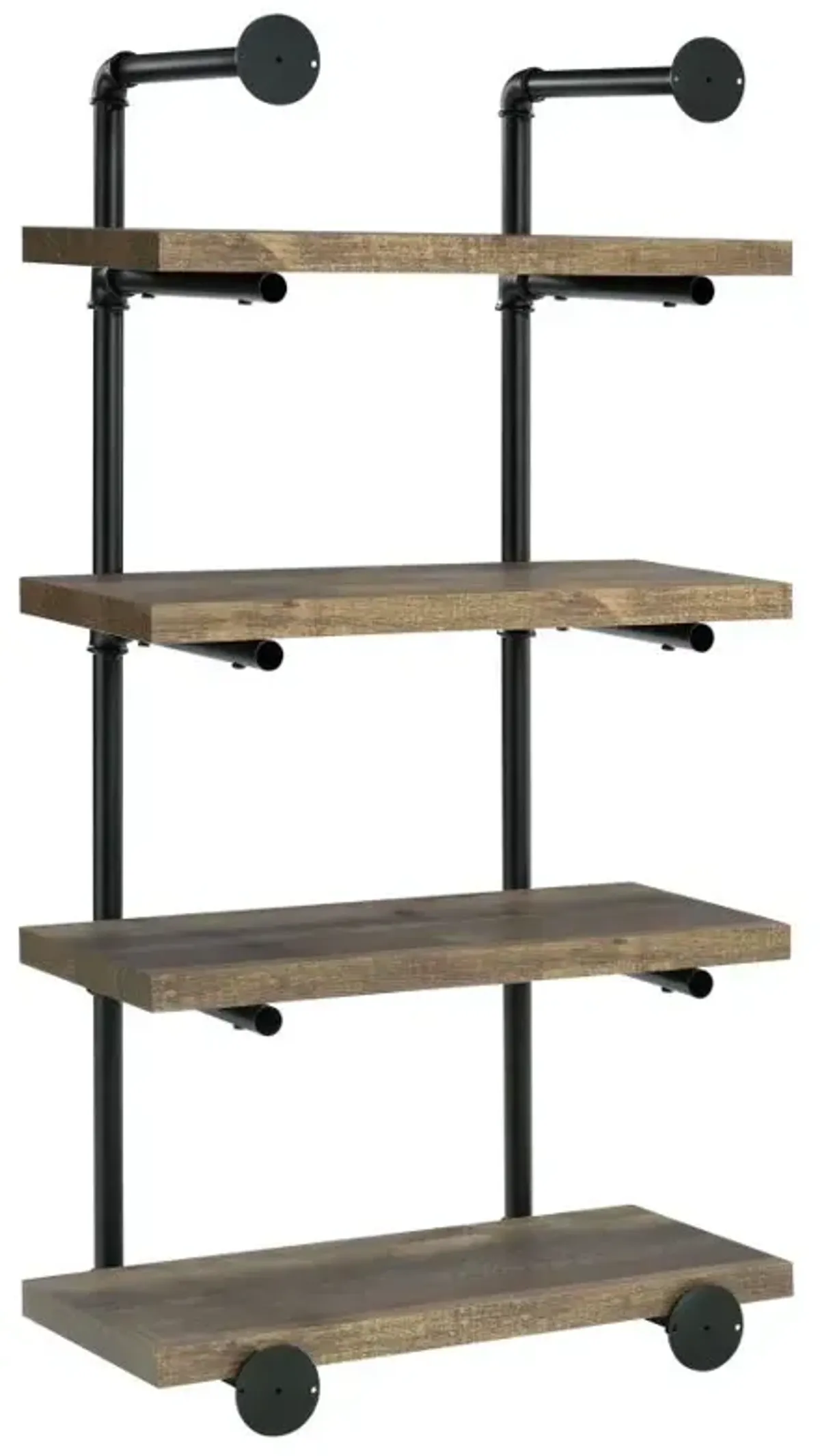 Elmcrest 24-inch Wall Shelf Black and Rustic Oak