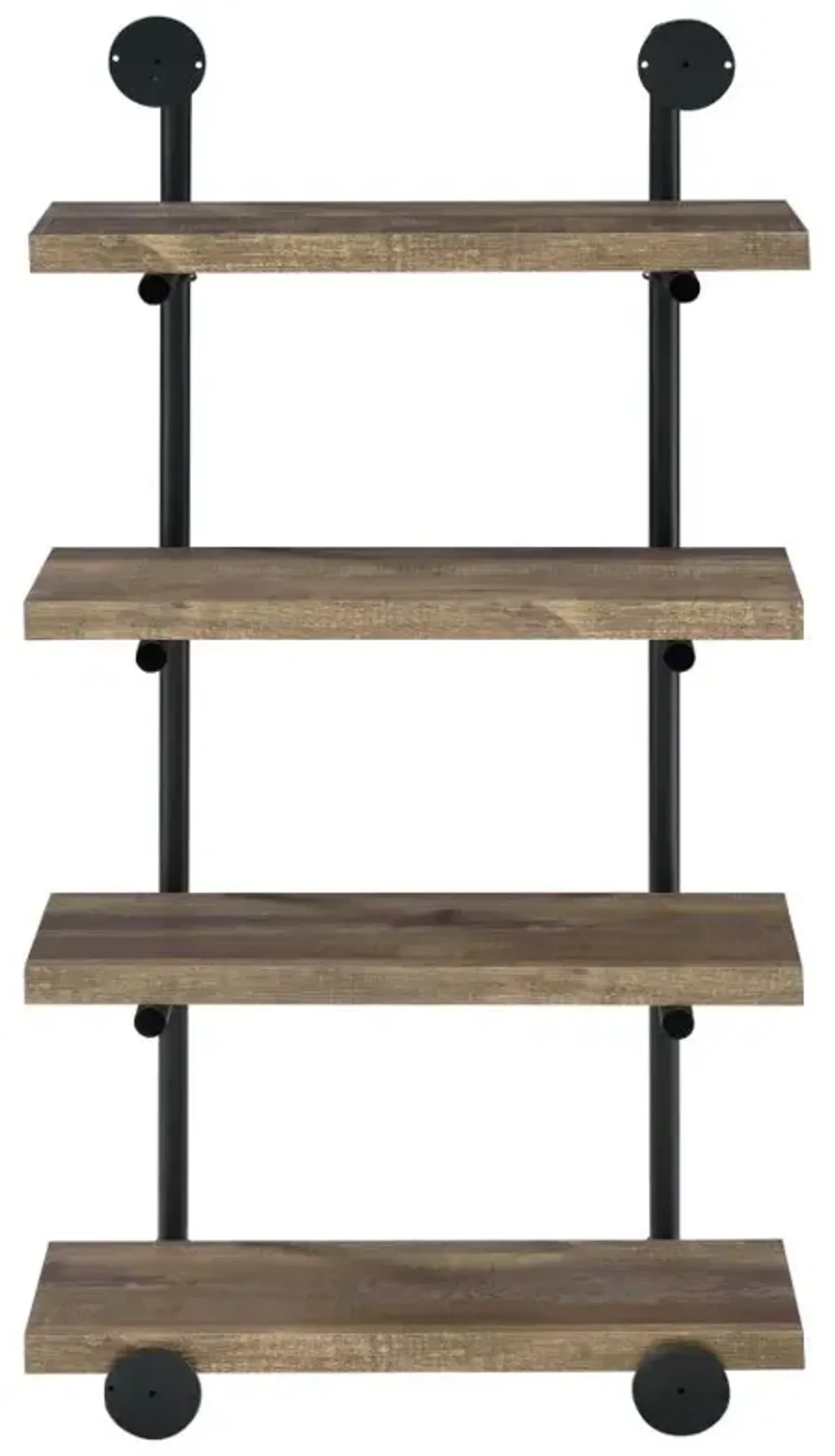 Elmcrest 24-inch Wall Shelf Black and Rustic Oak