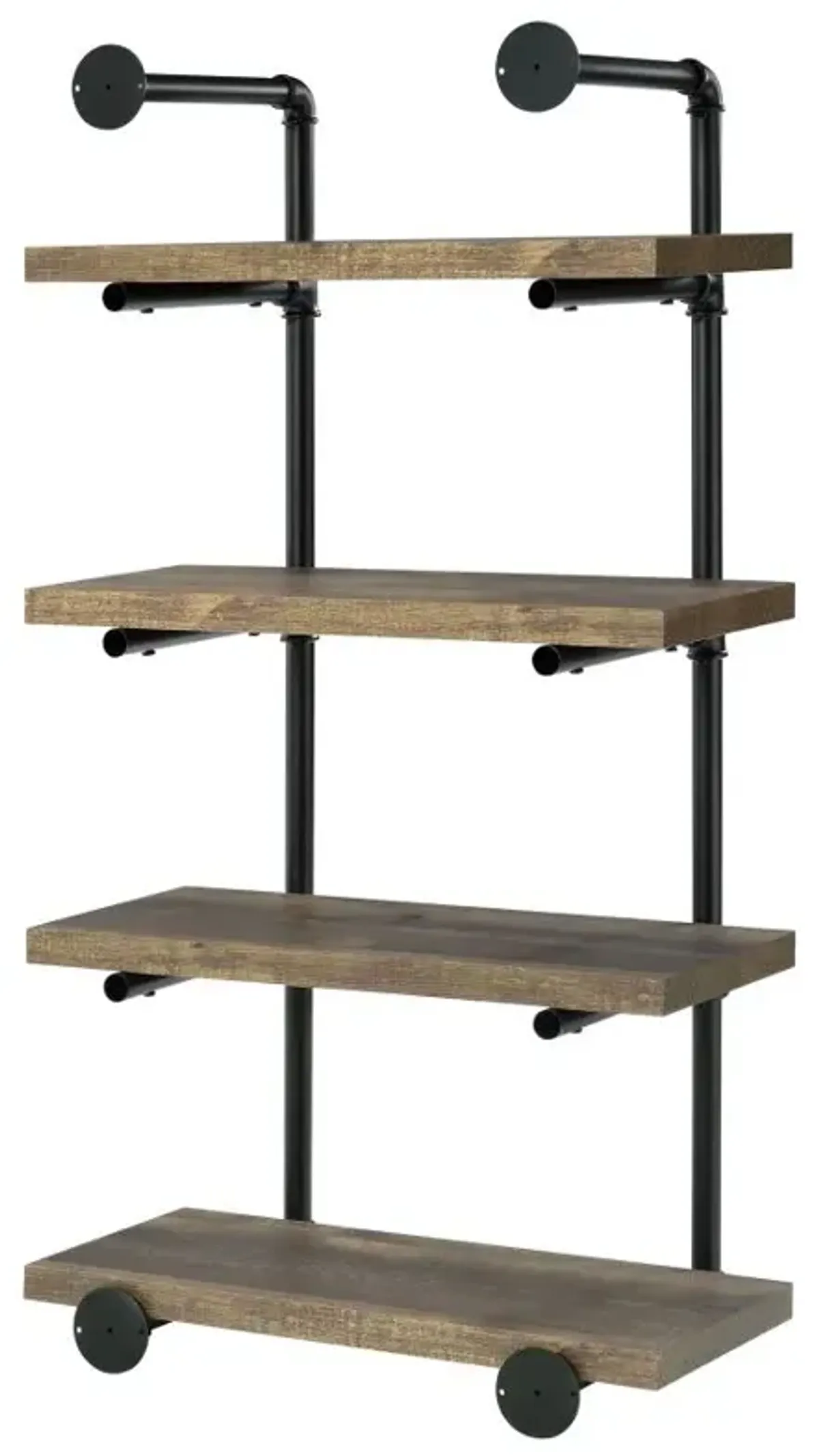 Elmcrest 24-inch Wall Shelf Black and Rustic Oak