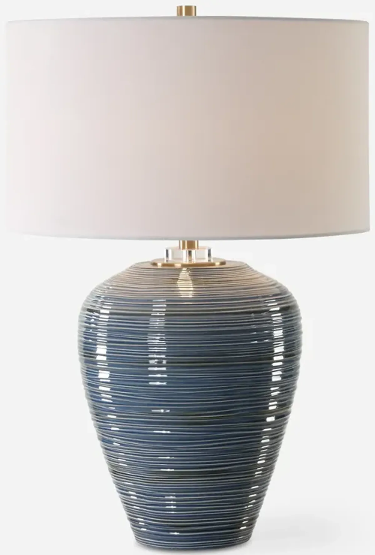 Moher Glossy Blue Table Lamp