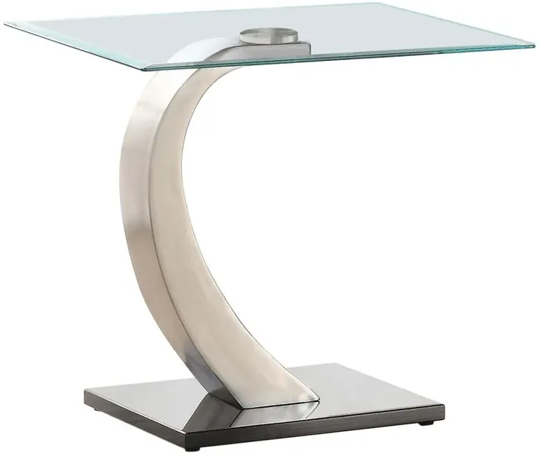 Pruitt Glass Top End Table Clear and Satin