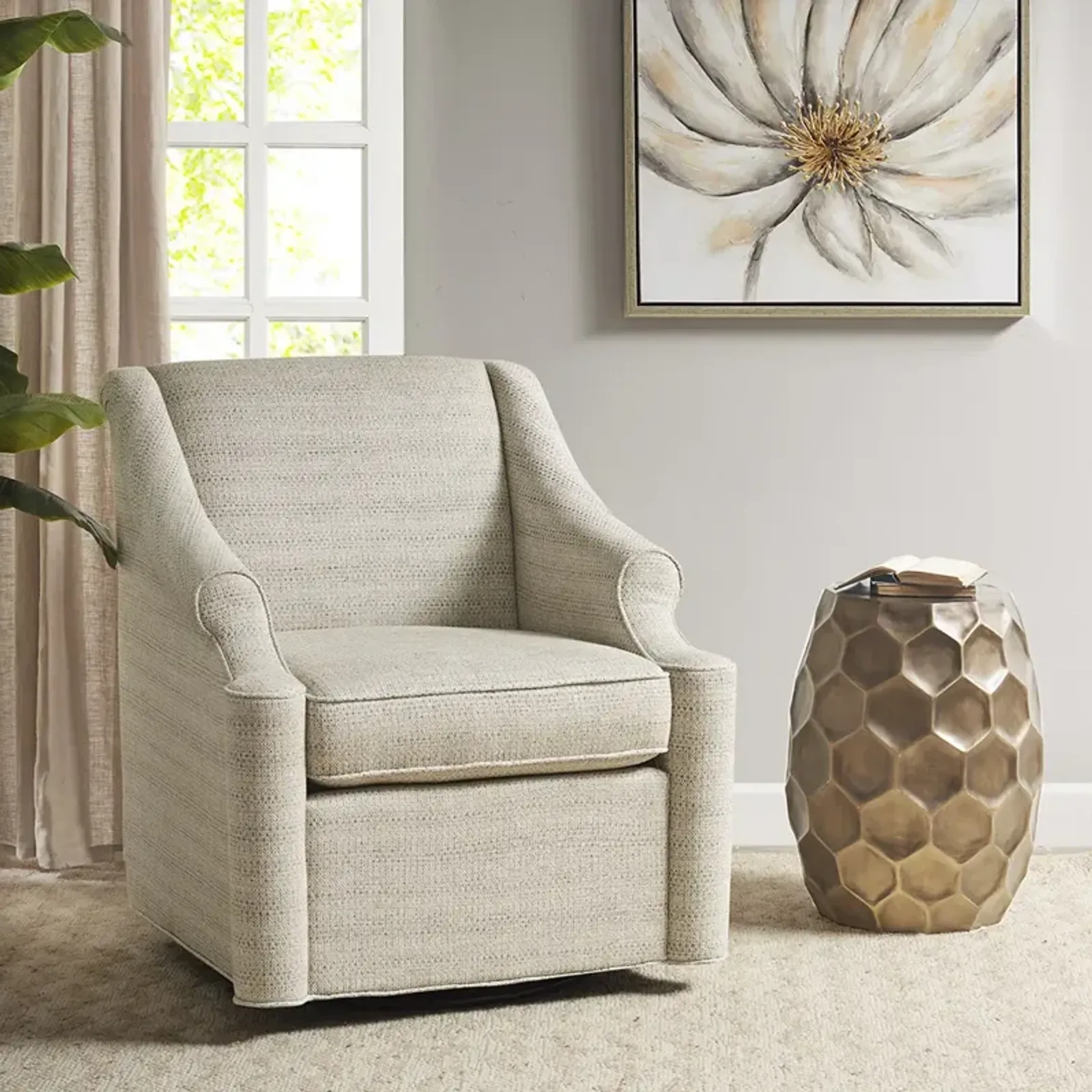 Madison Park Justin Tan Swivel Glider Chair