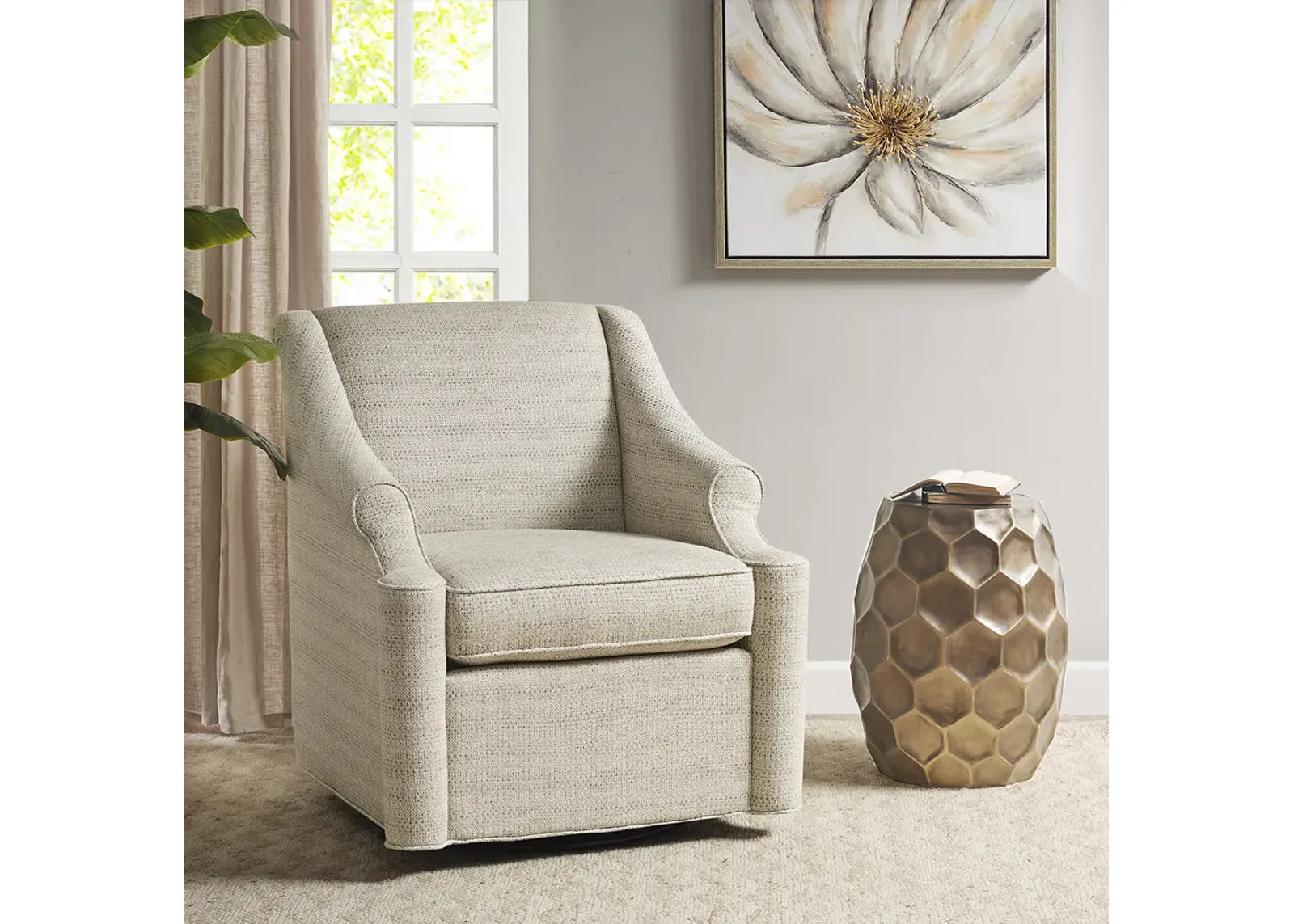 Madison Park Justin Tan Swivel Glider Chair