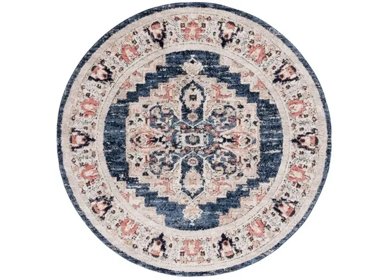 LUNA 103 Blue  6'-7' X 6'-7' Round Round Rug