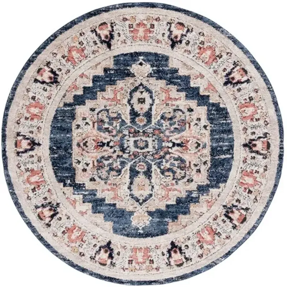 LUNA 103 Blue  6'-7' X 6'-7' Round Round Rug