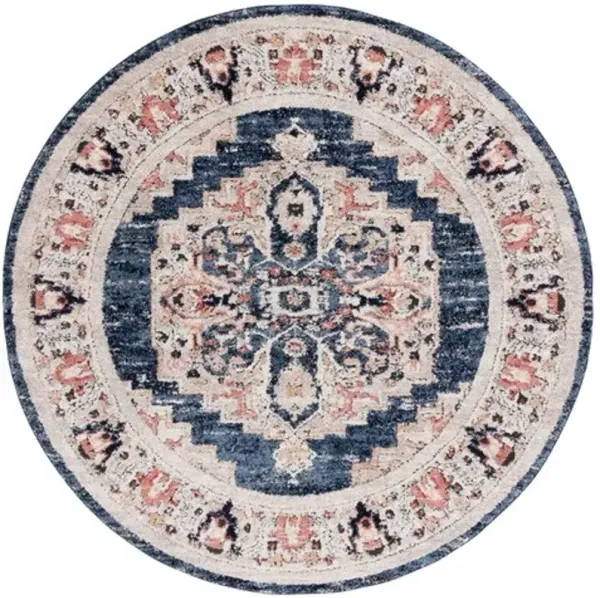 LUNA 103 Blue  6'-7' X 6'-7' Round Round Rug