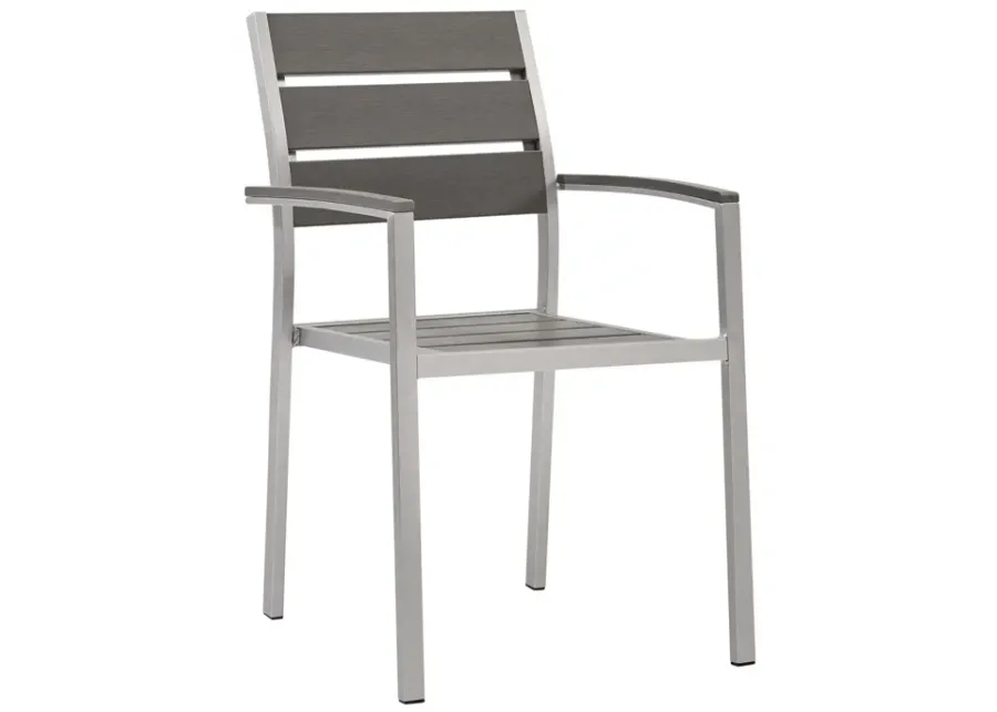 Shore Outdoor Patio Aluminum Dining Armchair